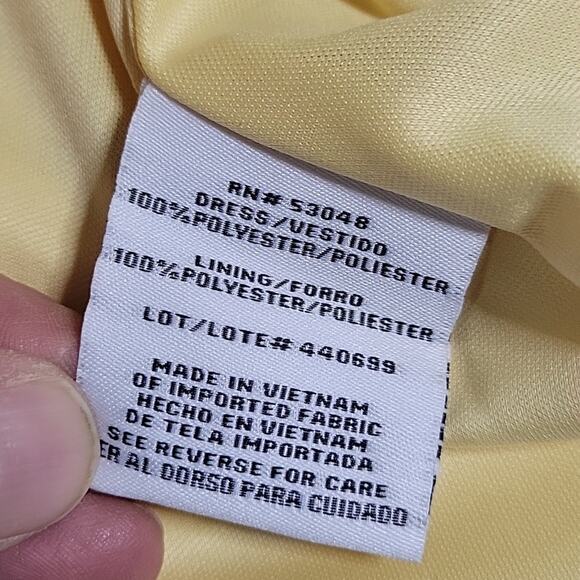 Morgan and Co. Juniors Mini Dress With Layered Skirt Yellow Peach Size M NWT - Picture 10 of 13